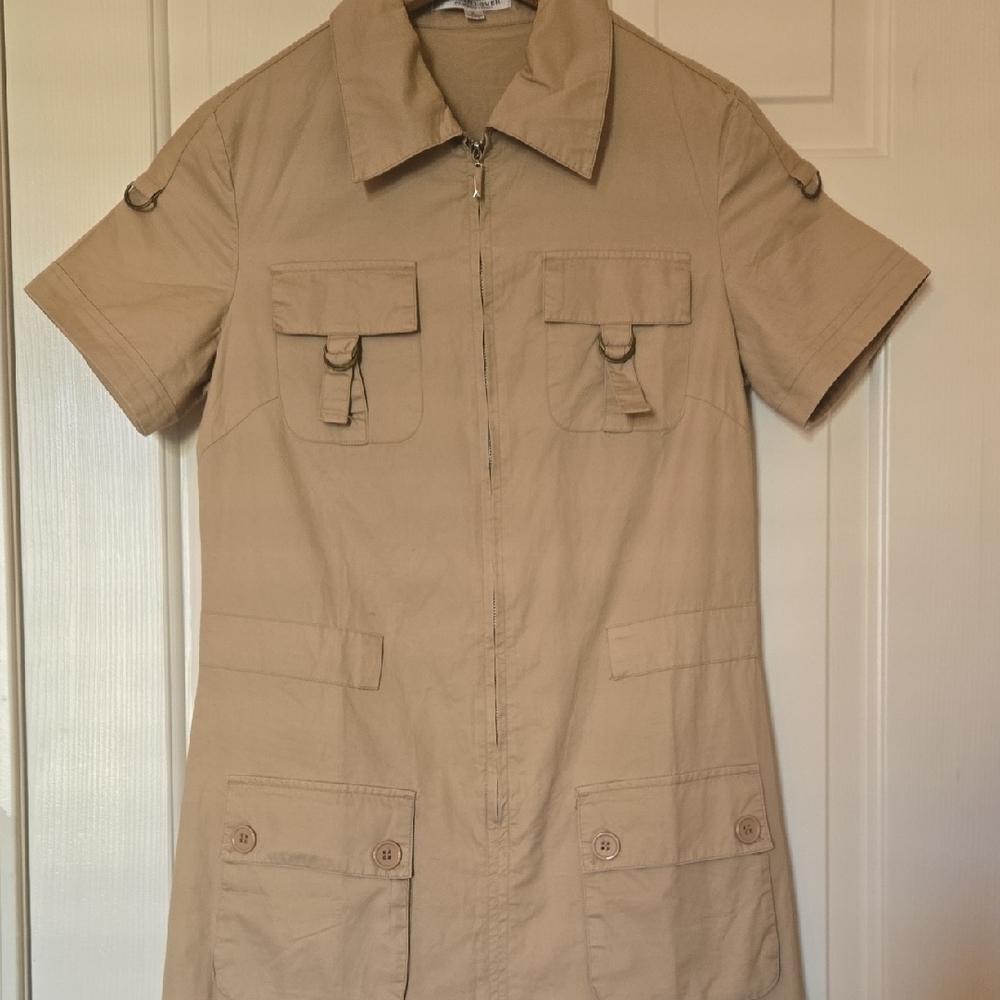 WANG MAO Sz XL Chinese UNIFORM STYLE Light LINEN Summer Khaki GREEN! TIMELESS - Picture 5 of 8